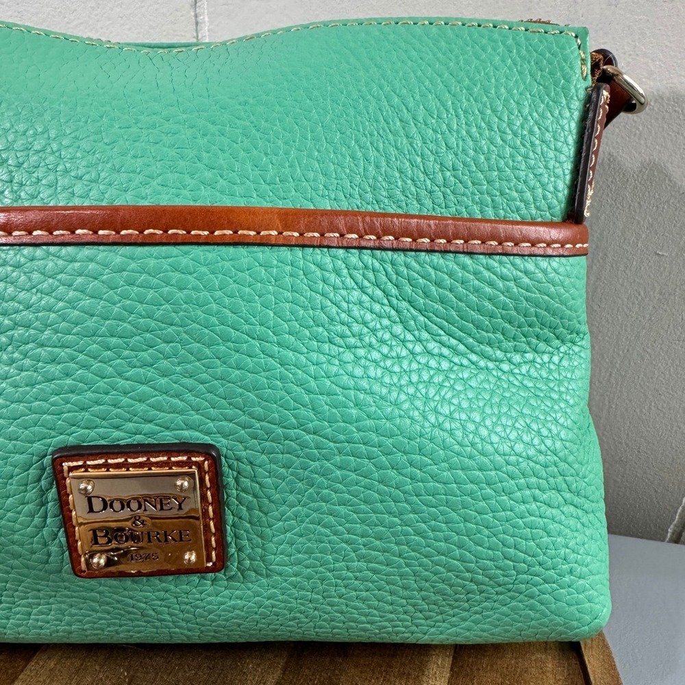 Dooney & Bourke Crossbody Bag Womens Small Mint Green Good Pebbled Leather 6276 - Picture 3 of 16